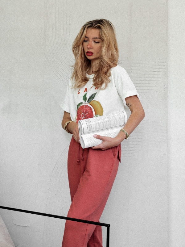T-SHIRT CAPRI BAWEŁNIANY BIAŁY