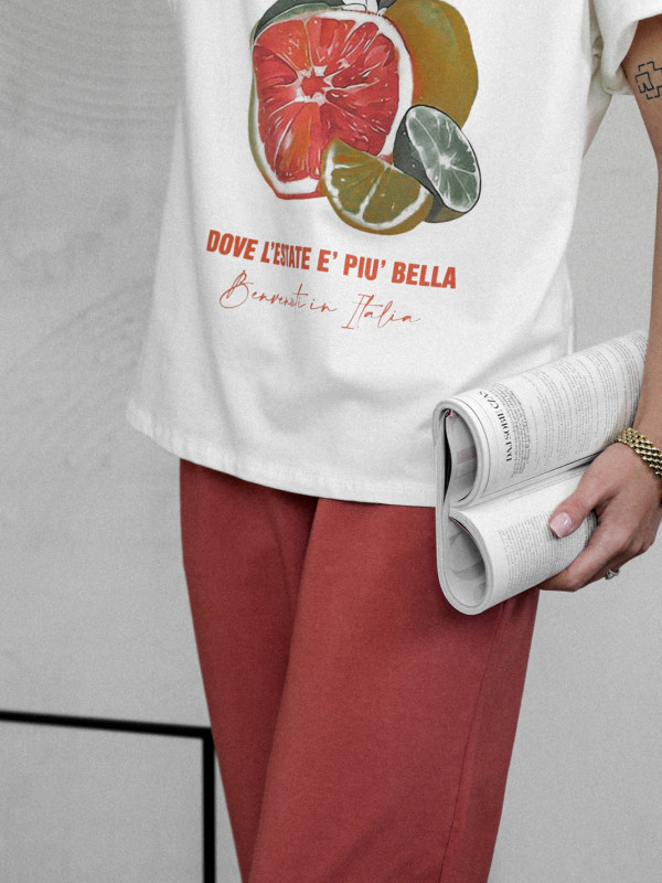 T-SHIRT CAPRI BAWEŁNIANY BIAŁY 3