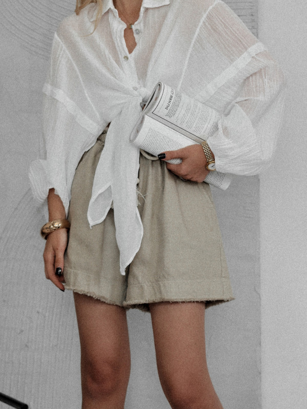 SZORTY SEREN TYPU PAPER BAG TAUPE 2