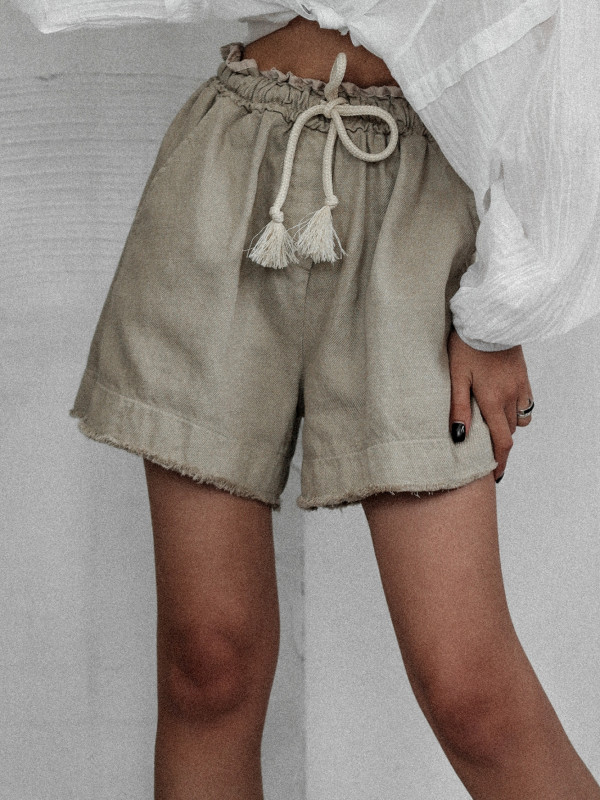 SZORTY SEREN TYPU PAPER BAG TAUPE 4