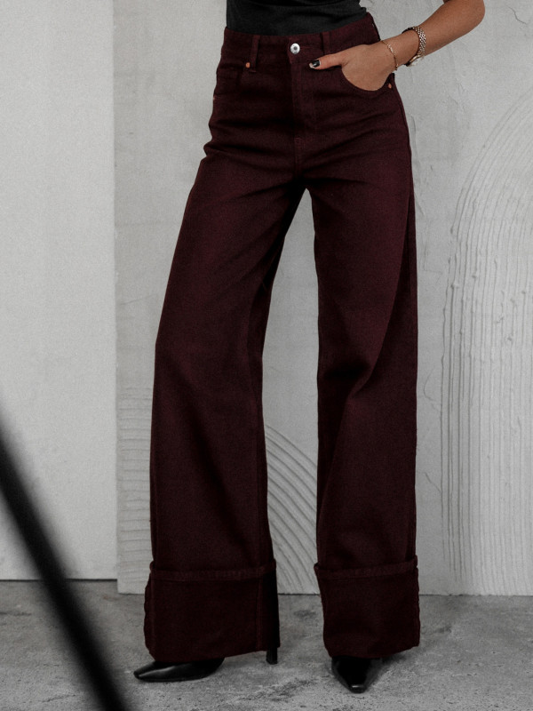 SPODNIE DENIM TOWER TAILORED BORDOWE