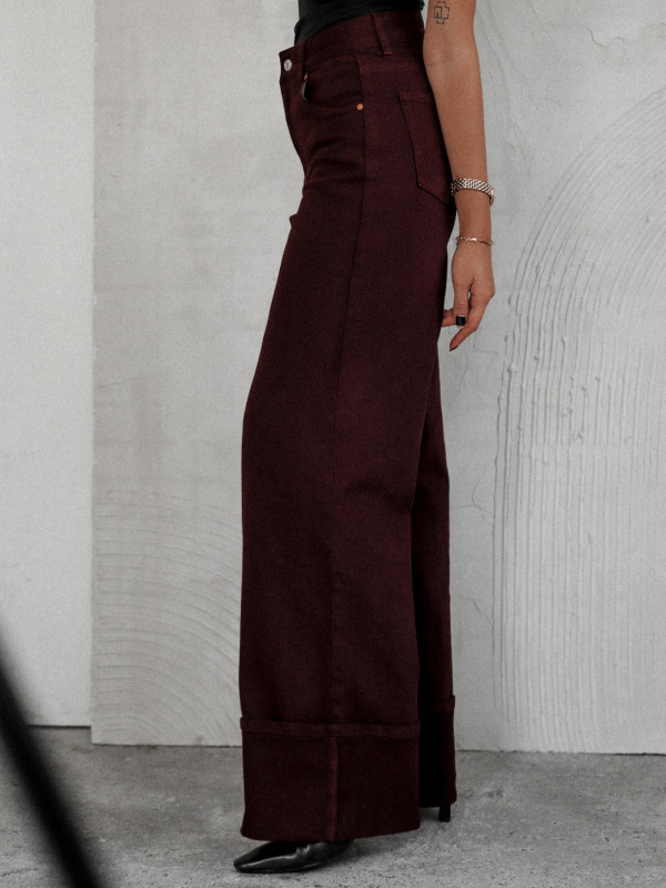 SPODNIE DENIM TOWER TAILORED BORDOWE 1