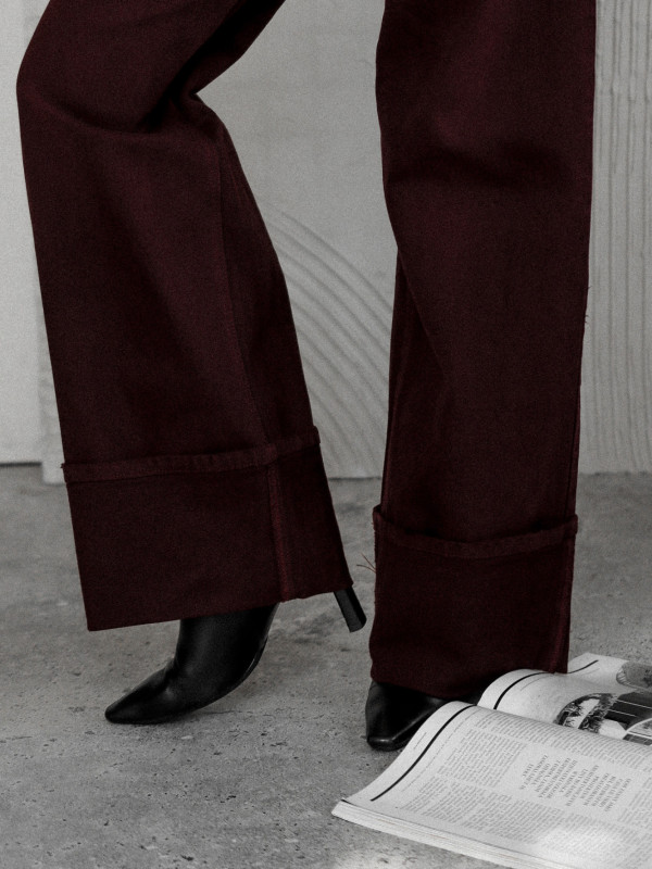 SPODNIE DENIM TOWER TAILORED BORDOWE 3
