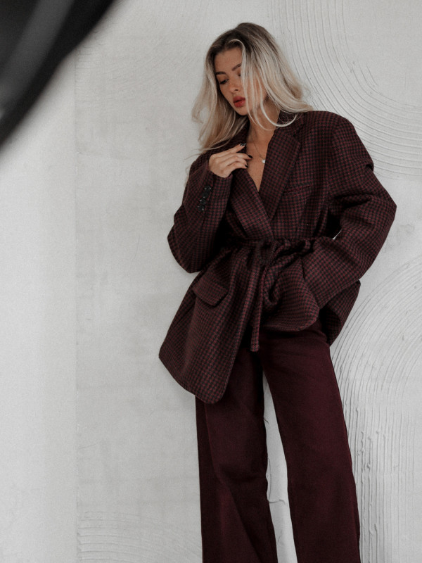 MARYNARKA SUNSET GEOMETRY O KROJU TYPU OVERSIZE BORDOWA 4