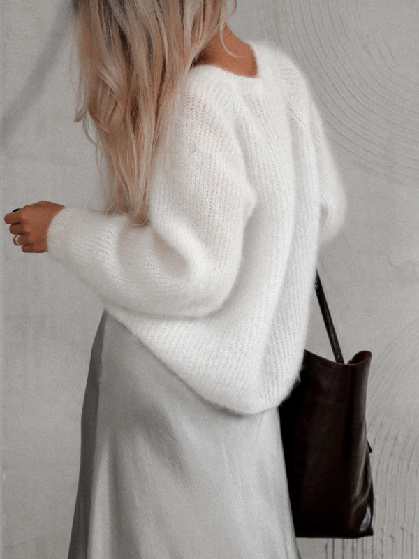 SWETER Z MOHEREM RUSTIC ECHOES BIAŁY 1