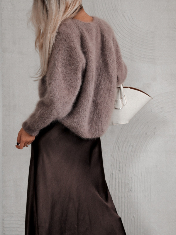 SWETER Z MOHEREM RUSTIC ECHOES TAUPE 1