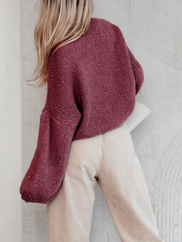 SWETER COLD FLAME O LUŹNIEJSZYM KROJU MAUVE 1