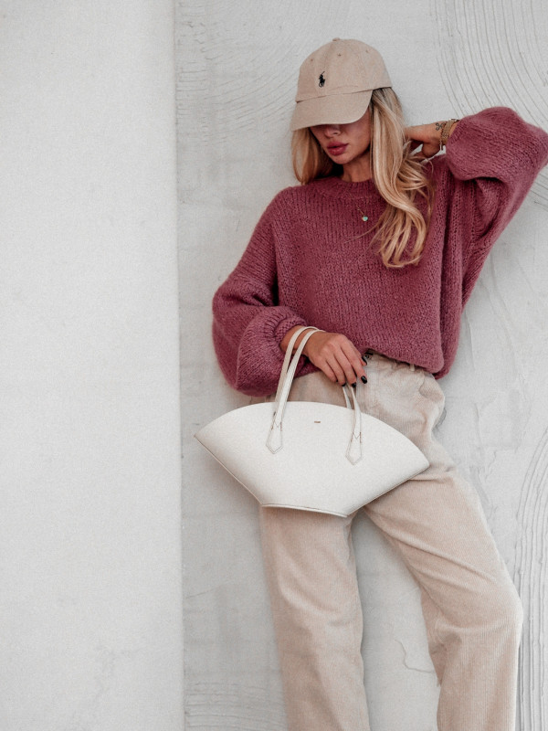 SWETER COLD FLAME O LUŹNIEJSZYM KROJU MAUVE 3