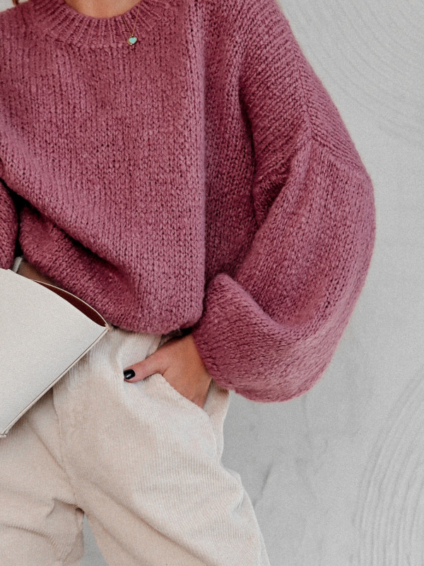 SWETER COLD FLAME O LUŹNIEJSZYM KROJU MAUVE 5